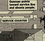 Gunman shoots at people at the service counter