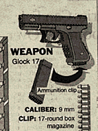 Hennard's 9-mm Glock 17 pistol